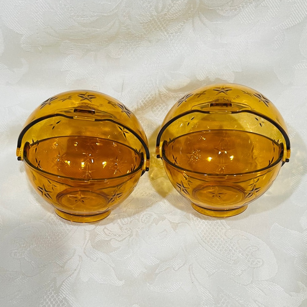 NEW (NIP) Tupperware Amber Star-Patterned Ornament Candy Dish w/ Hinged Cover - Picture 10 of 14